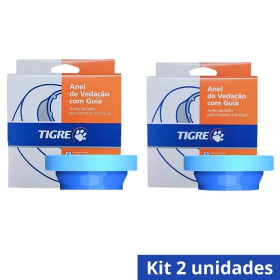 Imagem de Kit 2 Anel De Vedação Para Vaso Sanitário Com Guia Tigre