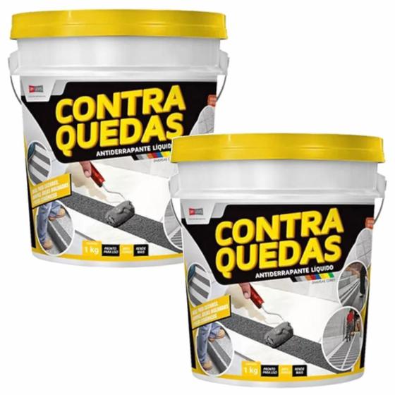 Imagem de Kit 2  antiderrapante liq. contra quedas fita dry preto 1kg