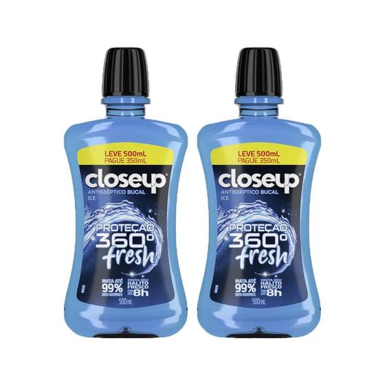 Imagem de Kit 2 Antisséptico Bucal Close Up Ice com Álcool 500ml cada