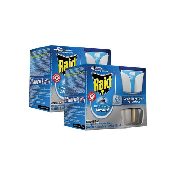 Imagem de Kit 2 Aparelho Raid + 2 Refil Elétrico Líquido Advanced 32,9ml