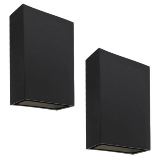 Imagem de Kit 2 Arandela Luminária De Led ABS Externa Decoração Parede Mince Bivolt Preto 4w Germany 3000k