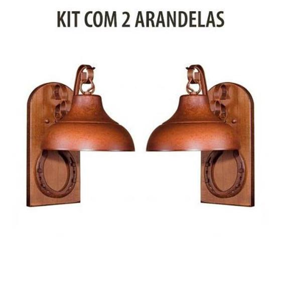 Kit 2 Arandela Rústica Estancia Ferradura Madeira Madelustre Menor preço em Kit 2 Arandela Rústica Estancia Ferradura Madeira Madelustre