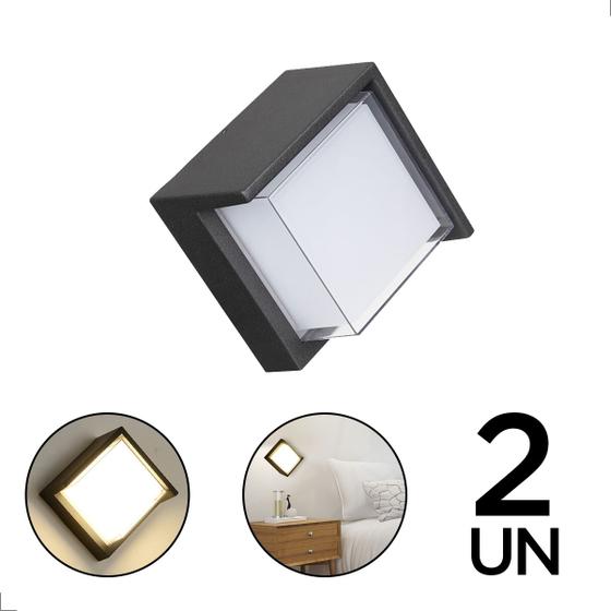 Kit 2 arandelas áreas externas e internas mini iglu 8w 3000k bivolt