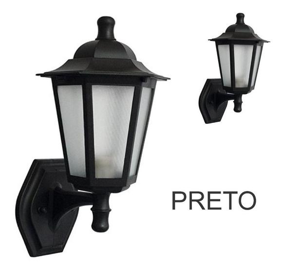 Kit 2 Arandelas Colonial Luminária Preto Parede Externa 114 Click