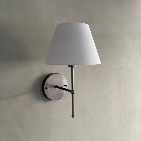 Imagem de Kit 2 Arandelas De Parede Dormitorio Quarto Lateral De Cama Casal Cupula Algodão Lampada Branco Quente