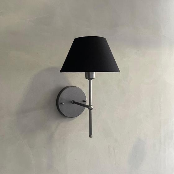 Imagem de Kit 2 Arandelas De Parede Sem Interruptor Dormitorio Quarto Casal Lateral De Cama Cupula Algodao Lampada Branco Frio
