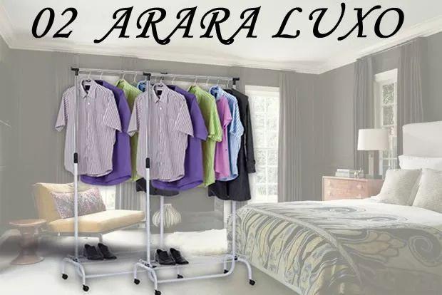 Imagem de Kit 2 Arara Luxo Com Rodinhas E Regulável - Compre Já