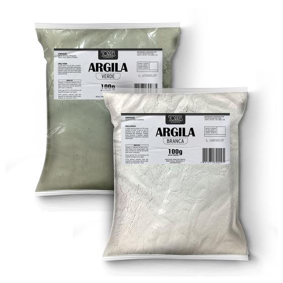 Imagem de Kit 2 argilas 100g (Verde e Branca) Para Máscara Facial