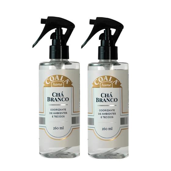 Imagem de Kit 2 Aromatizante Odorizante Água Perfumada Ambientes e Tecidos Chá Branco Coala 260ml