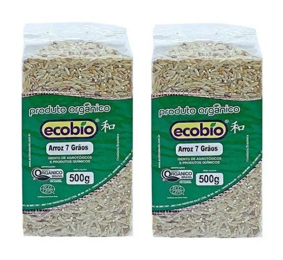 Imagem de KIT 2 Arroz Orgânico 7 Grãos Não Transgênico Ecobio 1kg