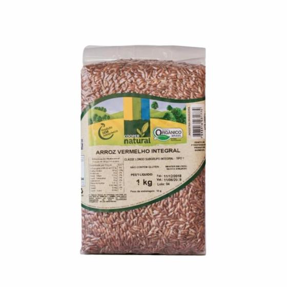 Imagem de Kit 2 Arroz Vermelho Integral Orgânico Coopernatural 1Kg