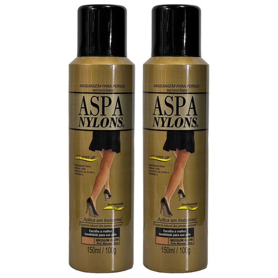 Imagem de Kit 2 Aspa Nylons Spray Make Perna Escolha Tonalidade 150ml