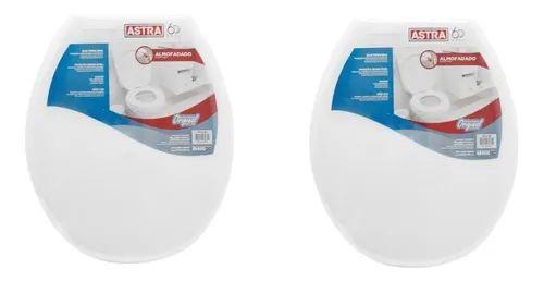 Imagem de Kit 2 Assentos Almofadados Tampa Vaso Oval Branco Astra