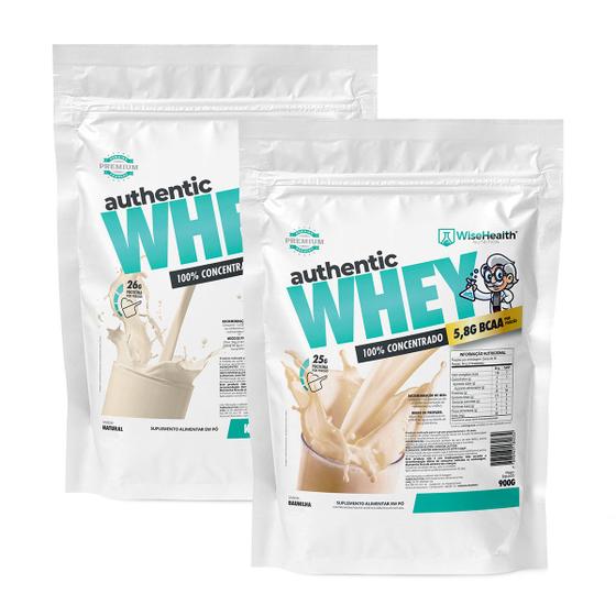 Imagem de Kit 2 Authentic Whey 900g Natural + Baunilha - WiseHealth