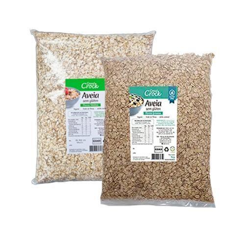 Imagem de Kit 2 Aveia Em Flocos Sem Glúten Leve Croc 1Kg: Grossos,