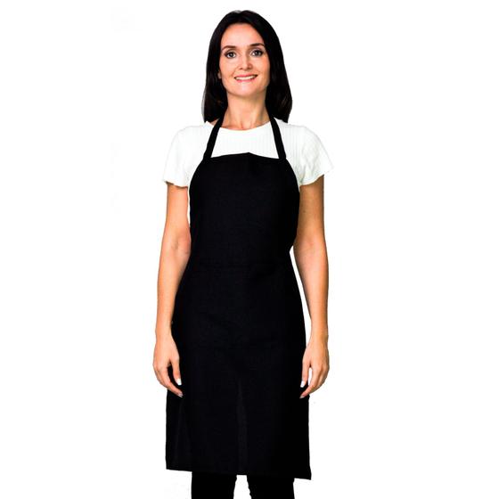 Imagem de Kit 2 Avental Frontal Com Bolso Grande Liso Oxford Lojaloja Preto