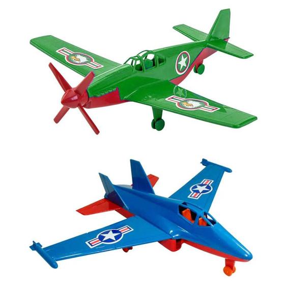 Imagem de Kit 2 Aviões Super Caça + Hélice Brinquedo Sortidos