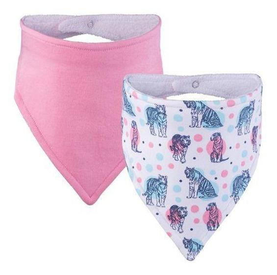 Imagem de Kit 2 Babador Bandana Pimpolho Algodão Meninas 8955