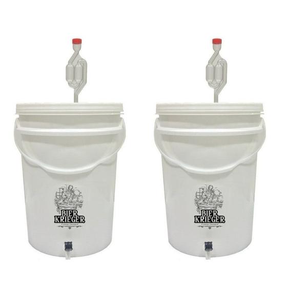 Kit 2 baldes fermentador 12 litros completo com torneira e airlock Menor preço em Kit 2 baldes fermentador 12 litros completo com torneira e airlock