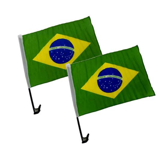 Imagem de Kit 2 Bandeiras Do Brasil Para Carro