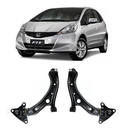 Imagem de Kit 2 Bandeja Leque Suspensão Dianteira Honda Fit 2012 2014