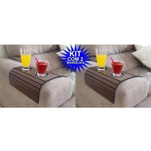 Kit 2 Bandejas Esteiras Para Braço De Sofá Com Porta Copo Menor preço em Kit 2 Bandejas Esteiras Para Braço De Sofá Com Porta Copo