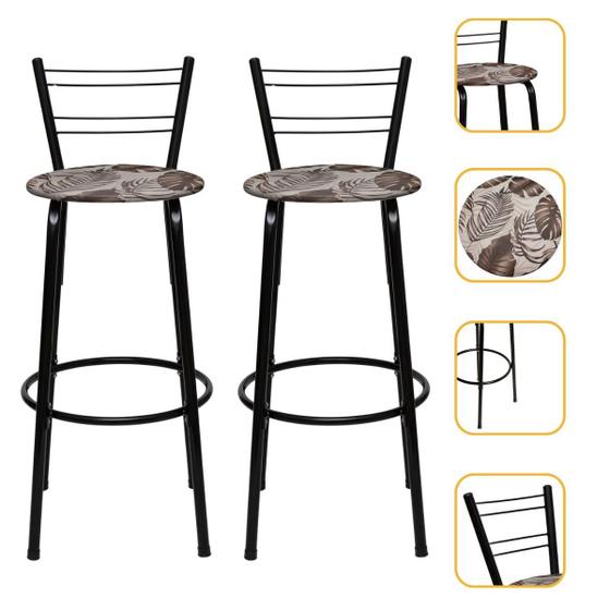 Imagem de Kit 2 Banqueta Banco Alta para Balcão Bancada Americana, Bar, Cozinha Gourmet