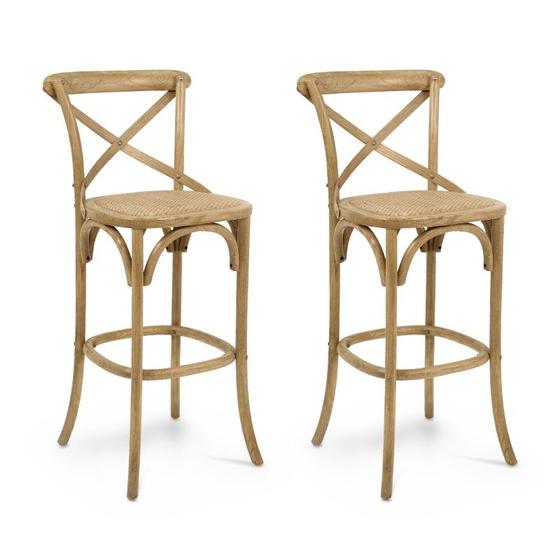 Imagem de KIT 2 Banqueta Paris Oak Base Fixa - Datelli Design