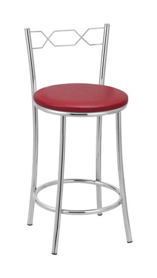 Imagem de Kit 2 Banquetas Cromadas BC51-C A107 Vermelho Tre Paroni