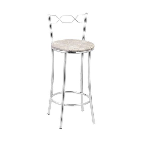 Imagem de Kit 2 Banquetas Cromadas BC51B de Metal e Assento Espuma D15 Treparoni