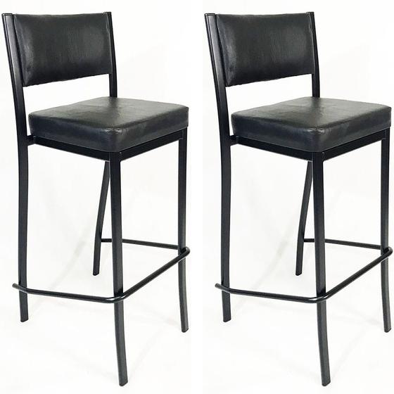 Kit 2 Banquetas EMPILHÁVEL Preta Altura 65cm assento e encosto Preto - Poltronas do Sul Menor preço em Kit 2 Banquetas EMPILHÁVEL Preta Altura 65cm assento e encosto Preto - Poltronas do Sul