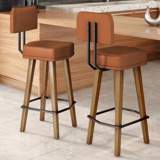 Imagem de Kit 2 Banquetas para Área Gourmet Cozinha Americana Bancada Ilha Balcão de Cozinha