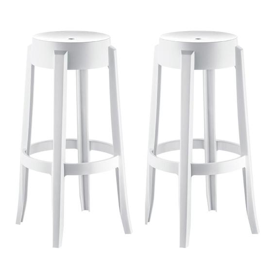 Kit 2 Banquetas Shine Plus Polipropileno Kappesberg Branco Menor preço em Kit 2 Banquetas Shine Plus Polipropileno Kappesberg Branco