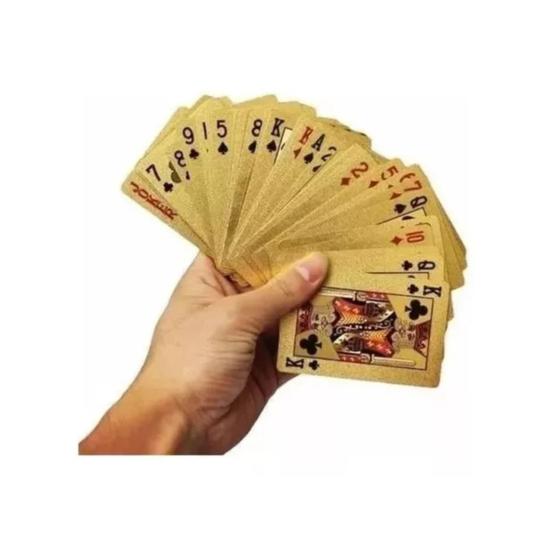 Kit 2 Baralhos Dourado Ouro 24k Poker Cartas À Prova Dagua Menor preço em Kit 2 Baralhos Dourado Ouro 24k Poker Cartas À Prova Dagua