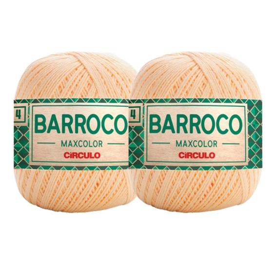 Imagem de Kit 2 Barbante Linha Barroco Maxcolor FIO 4 Circulo 100% Algodão - 338m/200g