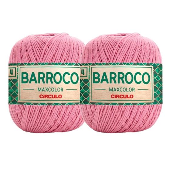 Imagem de Kit 2 Barbante Linha Barroco Maxcolor FIO 4 Circulo 100% Algodão - 338m/200g