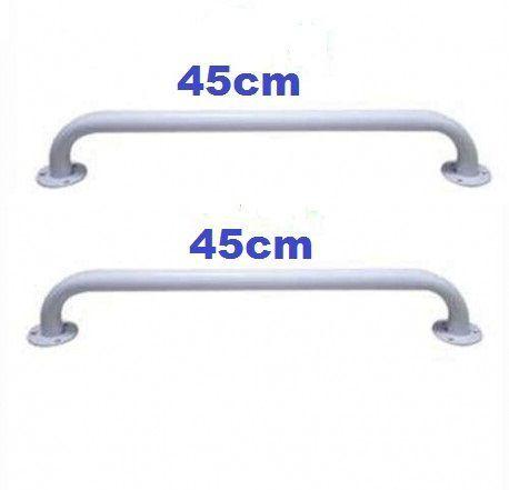 Imagem de Kit 2 Barra De Apoio Reforçada Metal Grosso 45cm Banheiro Idoso Deficiente