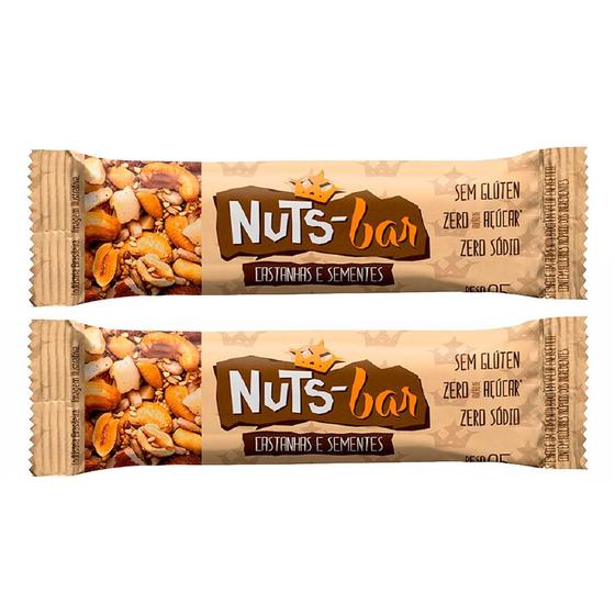 Kit 2 Barra de Castanhas e Sementes Nuts Bar com 25g Banana Brasil
