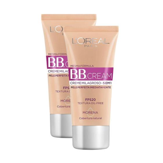 Imagem de Kit 2 Base BB Cream L'Oréal Paris Dermo Expertise Cor Escura FPS 20, 30ml