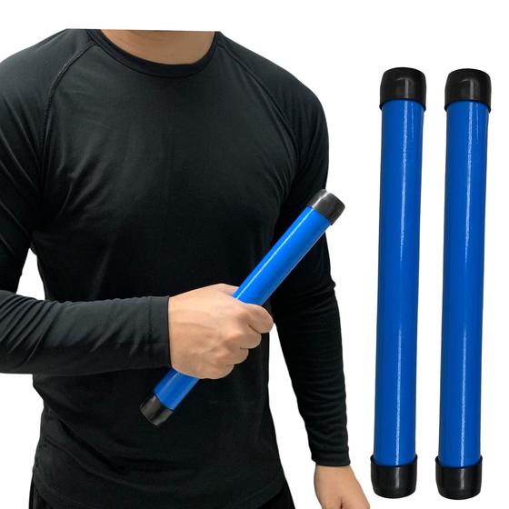 Imagem de Kit 2 Bastões De Revezamento Treino Atletismo Barreira Em PVC Liso DF7031-AZ Azul Dafoca Sports