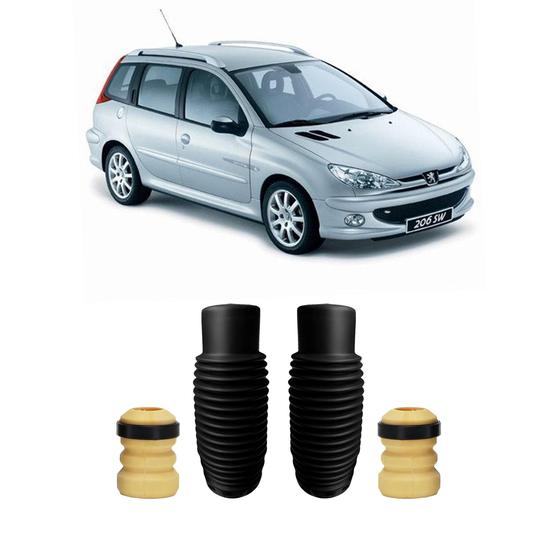 Imagem de Kit 2 Batente Coifa Haste Dianteira Peugeot 206 Sw 2005-08