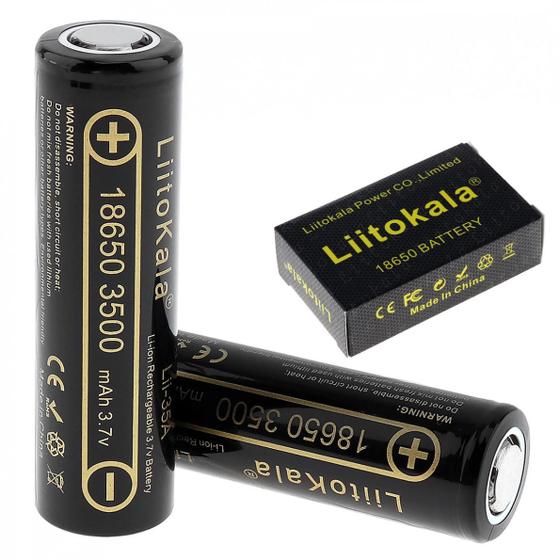 Imagem de Kit 2 Baterias 18650 de lítio LiitoKala Lii-35A 3500mAh 3,7V