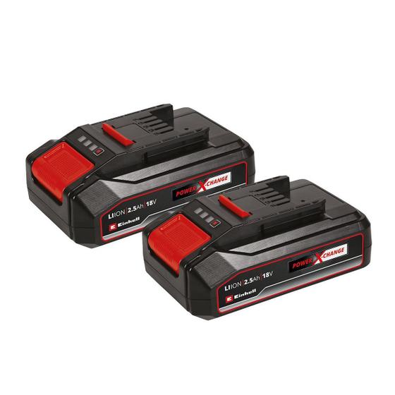 Kit 2 baterias 2,5ah Einhell Power-x-change 18V Twinpack Menor preço em Kit 2 baterias 2,5ah Einhell Power-x-change 18V Twinpack