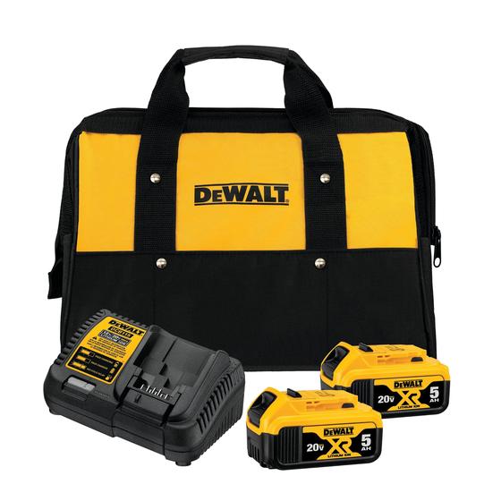 Imagem de Kit 2 Baterias 5Ah Xr 20V Lítio Ion + Carregador E Bolsa Dewalt DCB205C2K-BR