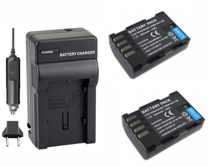 Imagem de Kit 2 baterias dmw-blf19e + carregador p/panasonic