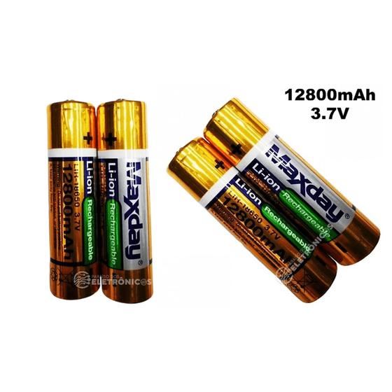 Imagem de Kit 2 Baterias Lítio Íon Recarregáveis 12800mah Original Lítio Íon 18650 3.7V LIR18650