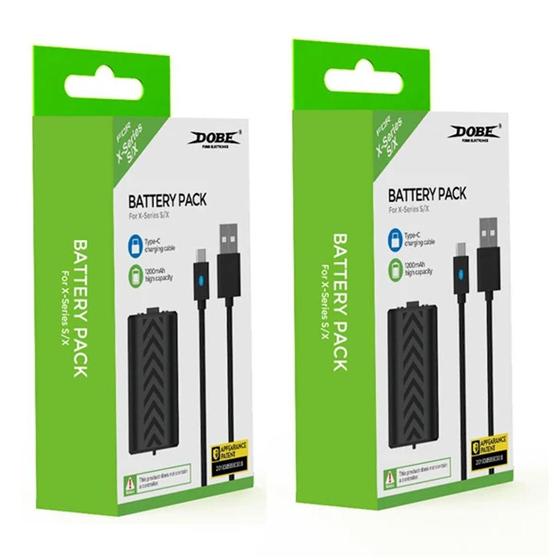 Imagem de Kit 2 Baterias Recarregáveis Para Controle X box Series + Cabo USB 3 Metros C/LED