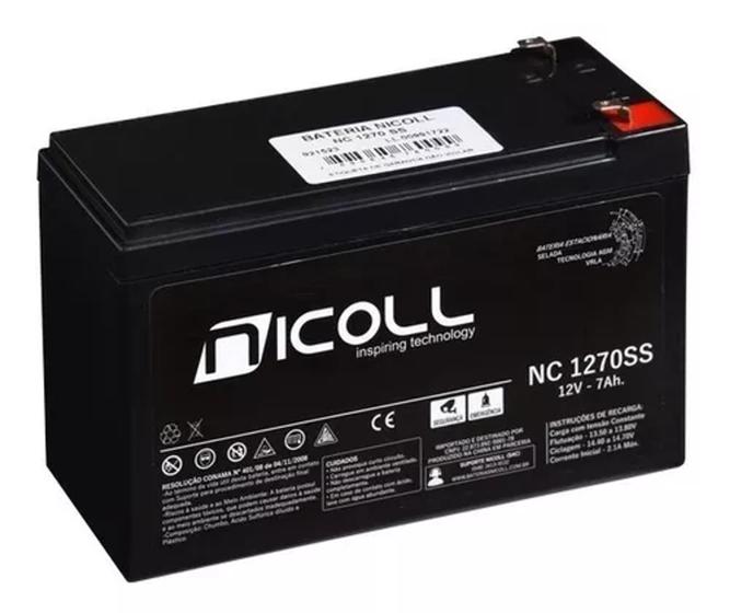 Imagem de Kit 2 Baterias Recarregável Alarmes/ Cerca Elétrica,Ups / Nobreak,NNc1270 12v 7Ah -NICOLL