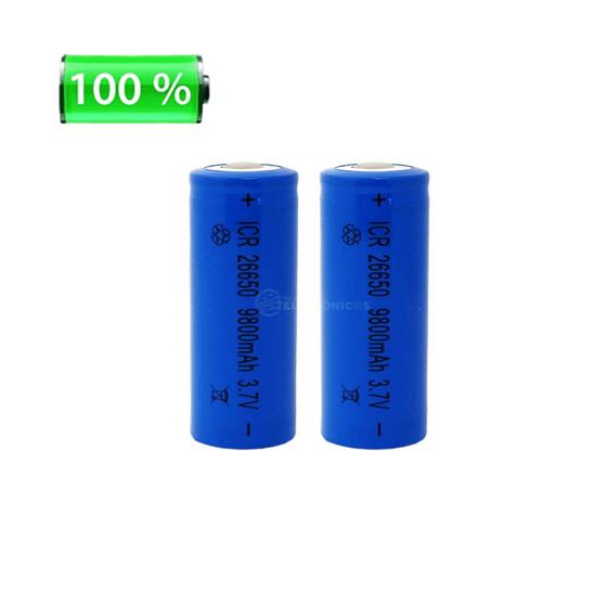 Imagem de Kit 2 Baterias Recarregável Li-Ion 26650 Potencia 9800mah 3.7V Para Lanternas BA26650