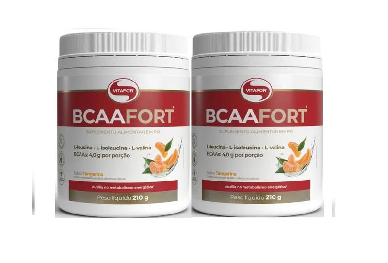 Imagem de Kit 2 BCAA Fort Sabor Tangerina 210g Vitafor